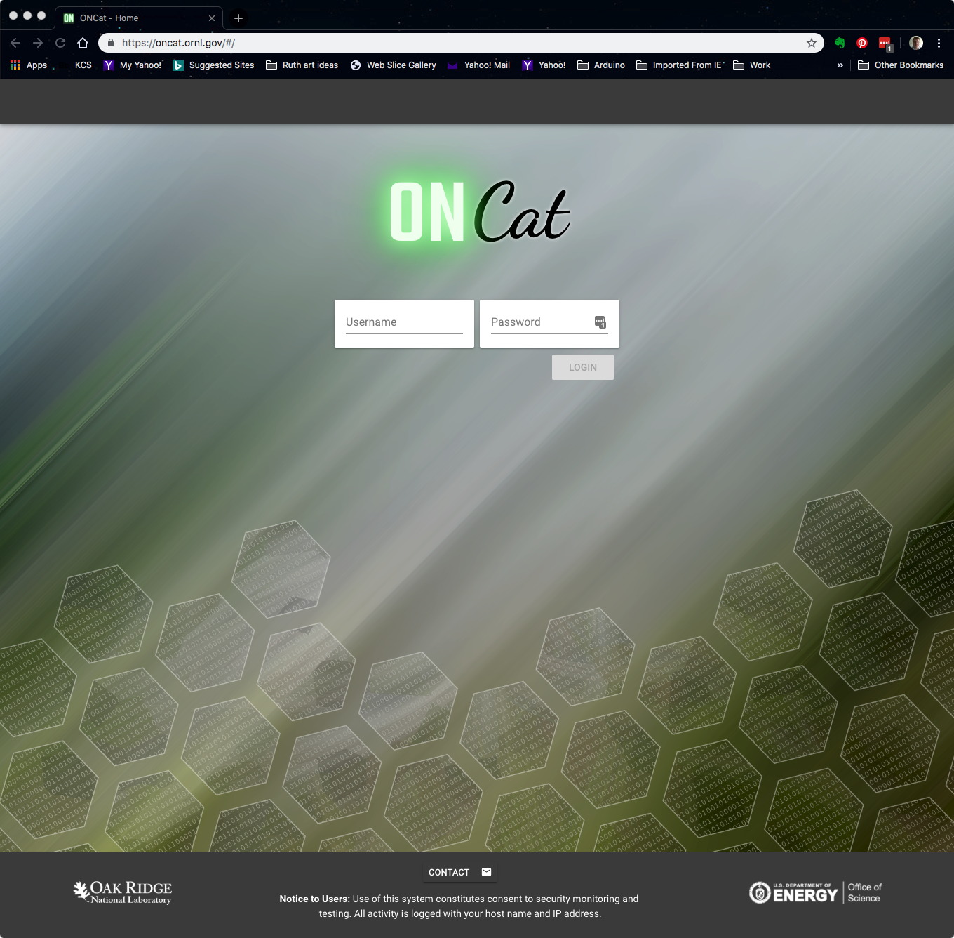 oncat login page